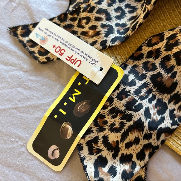 Big sun hat with leopard tie detail - Picture 7 of 8